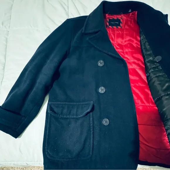 XL Tommy Hilfiger Navy Pea Coat - Picture 5 of 13